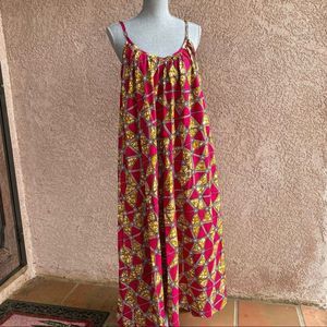 Kemi Telford maxi dress strap pockets pink orange NWOT size medium large